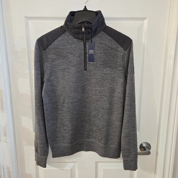 Polo Ralph Lauren Gray Wool Quarter Zip Sweater - Picture 1 of 8